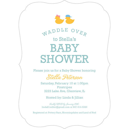 Twins Waddle Over Shower Invitations